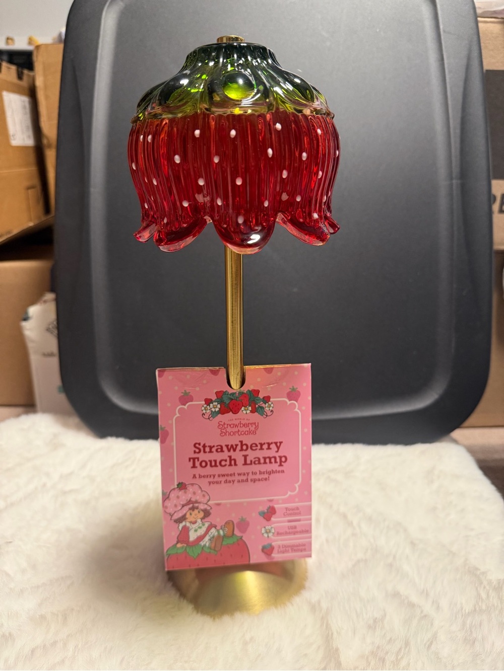 Strawberry Touch Lamp - Pink and Red Glass Shade